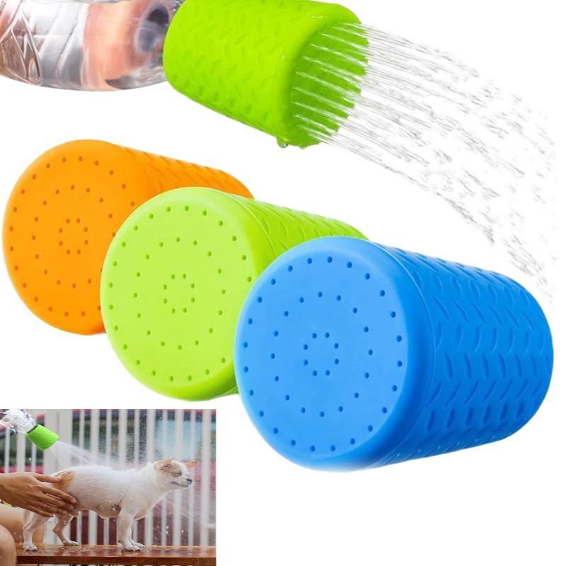 Swim Hat Silicone - ฝักบัวอาบน้ำสัตว์เลี้ยงแบบพกพา ทำความสะอาดง่าย หัวฉีดซิลิโคนแบบขวด สำหรับอาบน้ำสุนัขและแมว ใช้ได้ทั้งที่บ้านและระหว่างเดินทาง