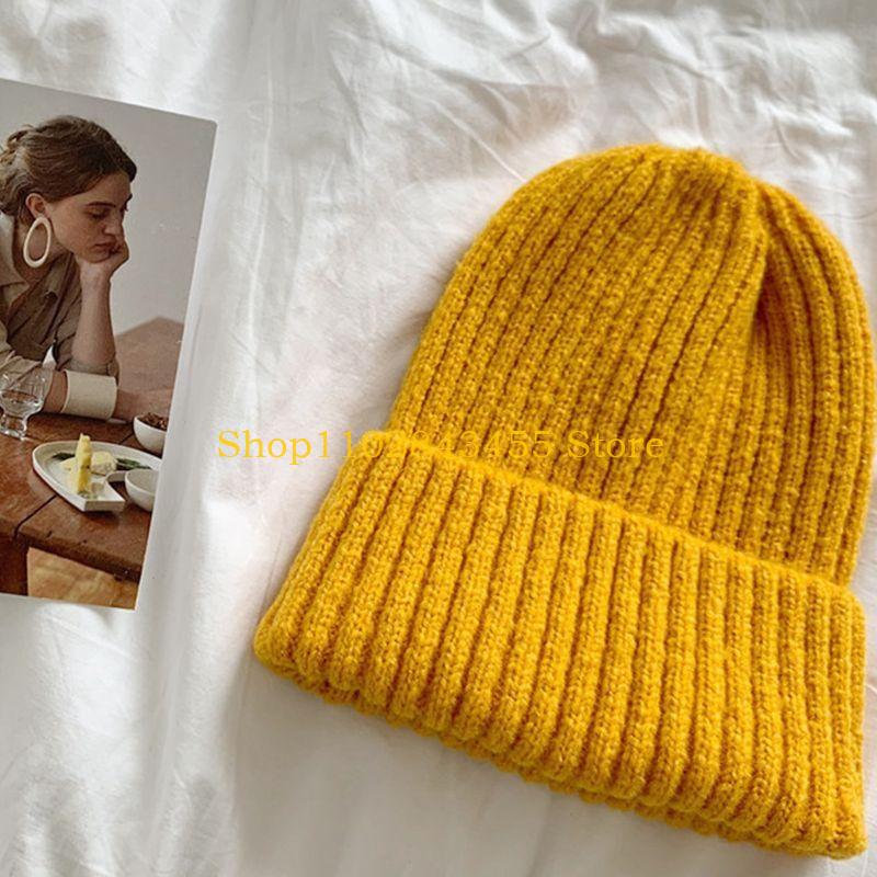 Beanie Cuffed Knit - 49MC หมวกมีหมวกถักนิตติ้งสำหรับฤดูหนาว unisex สีลูกกวาดอบอุ่นหมวกกะโหลกศีรษะที่ถูกใส่กุญแจมือ