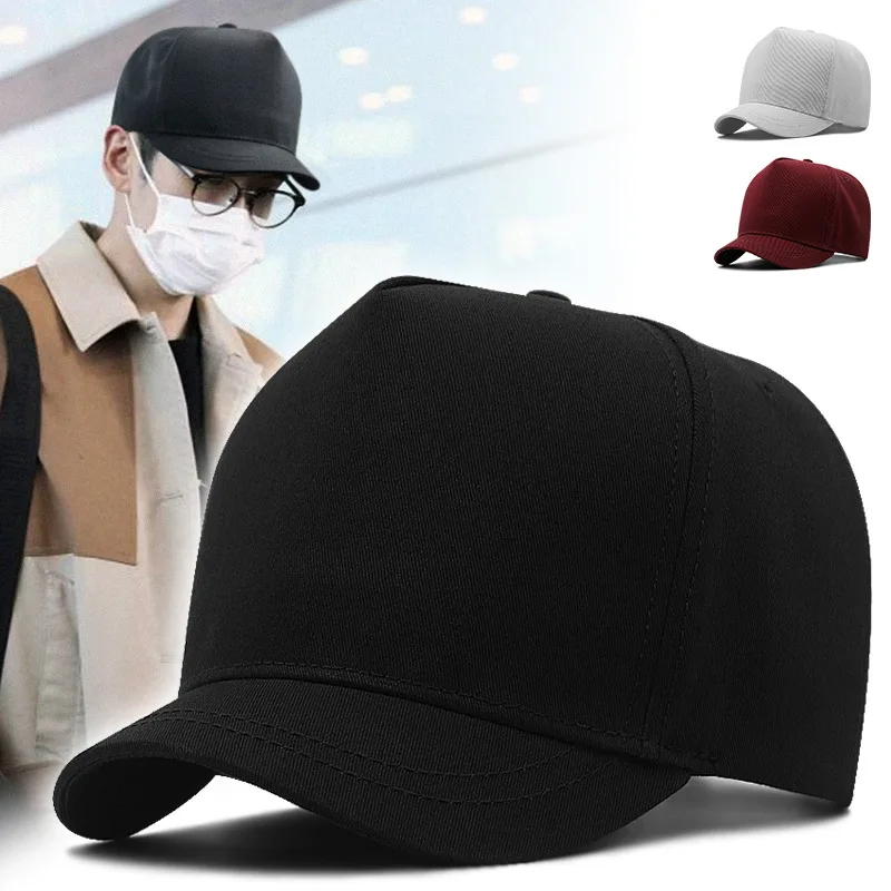 Dad Hat Cotton - หมวกเบสบอลแบบปรับได้ขนาดใหญ่พิเศษ ปีกสั้น ทรงเตี้ย สำหรับคนหัวใหญ่ XXL 58-60