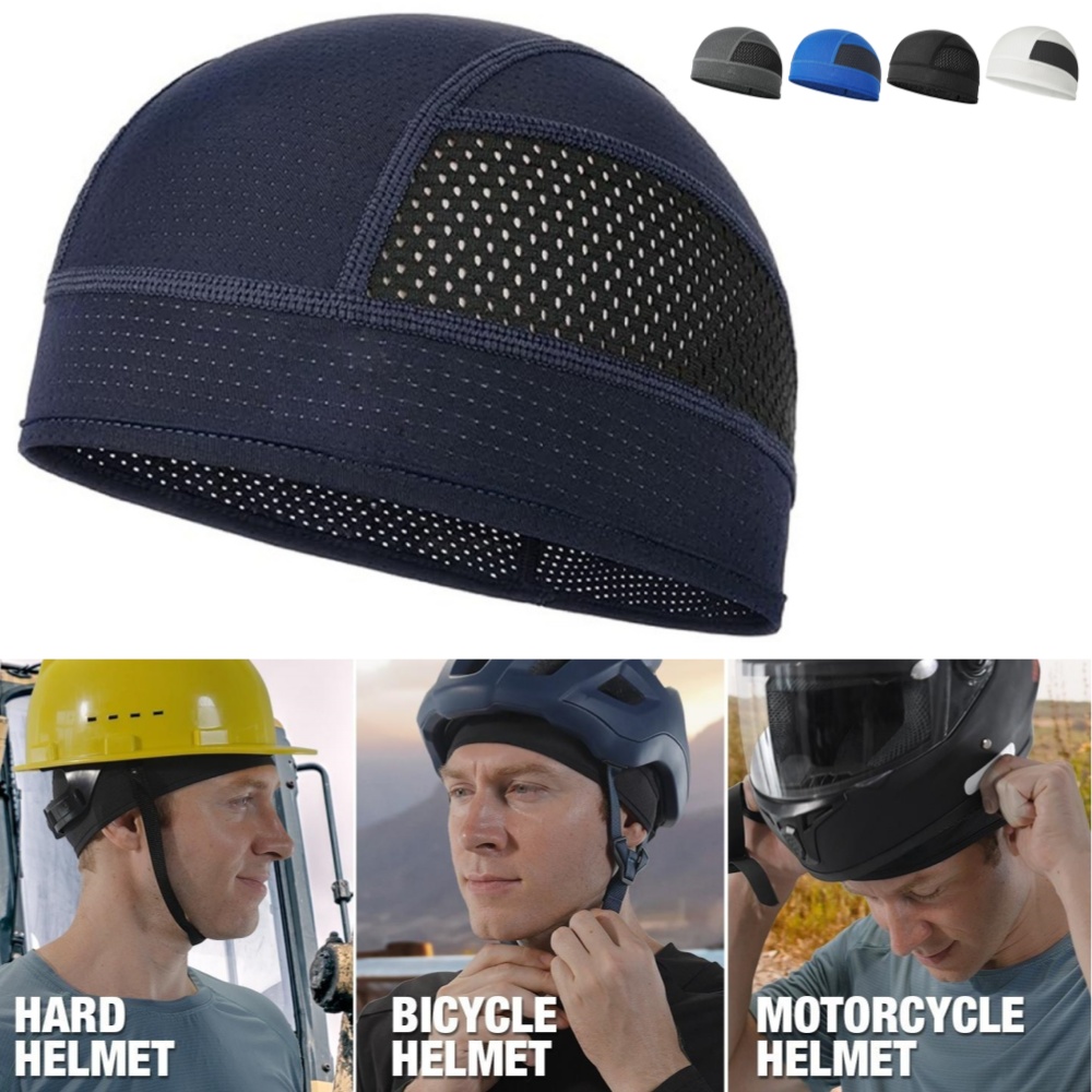 Skull Cap Helmet Liner - ฤดูร้อนตาข่ายบางช่องระบายอากาศหมวกหมวกสําหรับชายเหงื่อดูดซับหมวกกะโหลกศีรษะภายใต้หมวกกันน็อค Moisture Wicking หมวกขี่จักรยานสําหรับ Rider