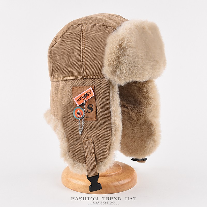 Trapper Hat Ear Flap - หมวกกันหนาวสำหรับผู้ชายและผู้หญิง หมวกทรง Trapper หนา กันลม อุ่นสบาย
