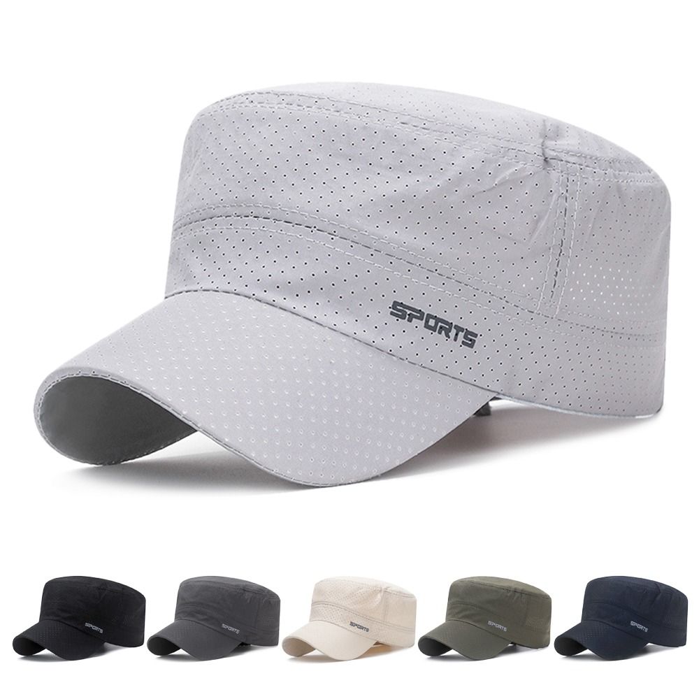 Snapback Hat Flat - หมวกกันแดดระบายอากาศกลางแจ้ง หมวกชาวประมงแบบปรับได้ หมวกเบสบอล หมวกทรงกระบอก หมวกทรงแบน หมวกนักเรียนนายร้อย