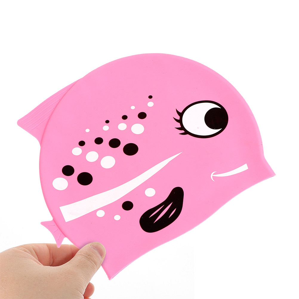 Swim Hat Silicone - หมวกว่ายน้ำซิลิโคนสำหรับเด็ก 2 ชิ้น ลายปลา น่ารัก กันน้ำ