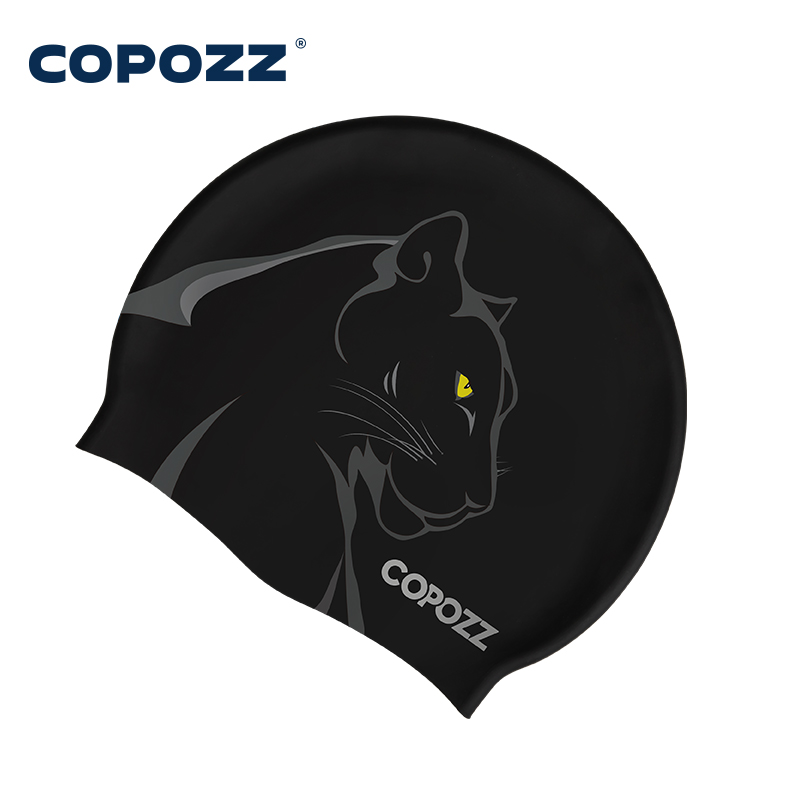 Swim Hat Silicone - COPOZZ กีฬาทางน้ําผู้หญิงผู้ชายหมวกว่ายน้ําป้องกันหูผมยาวสระว่ายน้ําขนาดใหญ่หมวกกีฬามืออาชีพหมวกว่ายน้ํากันน้ํา