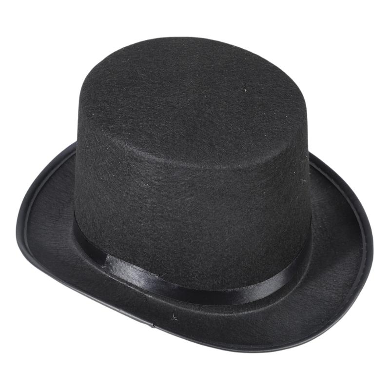 Fedora Hat Wool - Retro หมวกนักมายากลเครื่องแต่งกายคอสเพลย์ฮาโลวีน Props Party Supplies Steampunk
