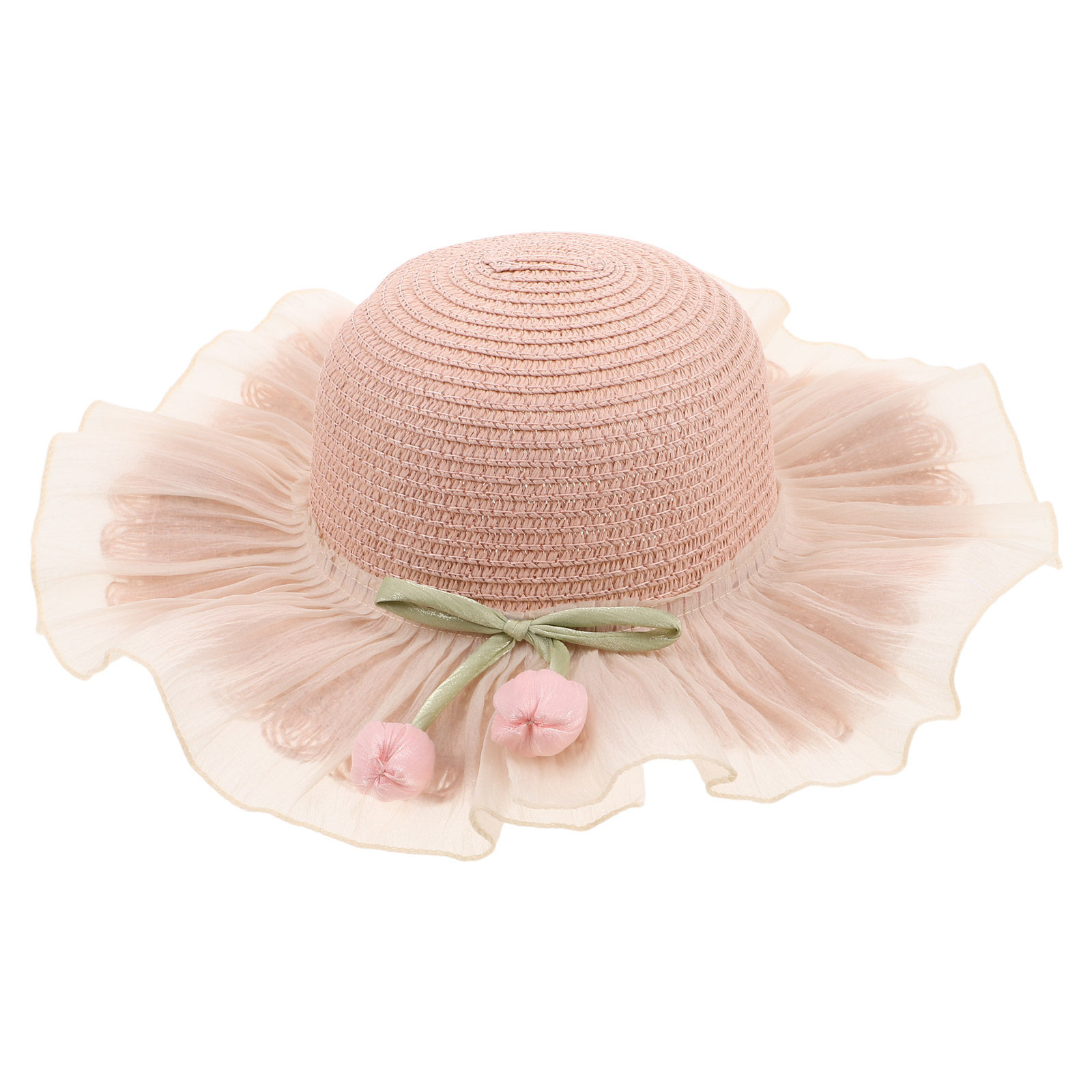 Sun Hat Wide Brim - หมวกฟางฤดูร้อนสำหรับเด็กผู้หญิง ปีกกว้าง ระบายอากาศได้ดี สายปรับได้ หมวกชายหาด ป้องกันแสงแดด