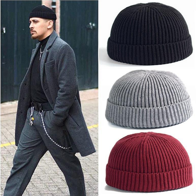 Beanie Cuffed Knit - หมวกไหมพรมฤดูหนาว ให้ความอบอุ่นสำหรับกิจกรรมกลางแจ้ง ป้องกันความหนาวเย็น หมวกบีนนี่สำหรับวิ่ง ยืดหยุ่น เก็บความร้อน