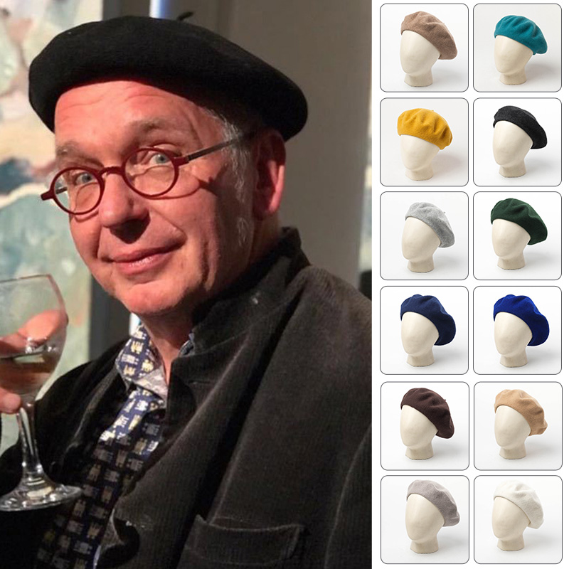 Beret French Wool - ผู้ชายผู้หญิงกองทัพทหารทหารหมวกขนสัตว์ Beret ชุดหมวกฤดูใบไม้ผลิฤดูหนาว Retro คลาสสิกภาษาฝรั่งเศสคําศิลปิน Berets
