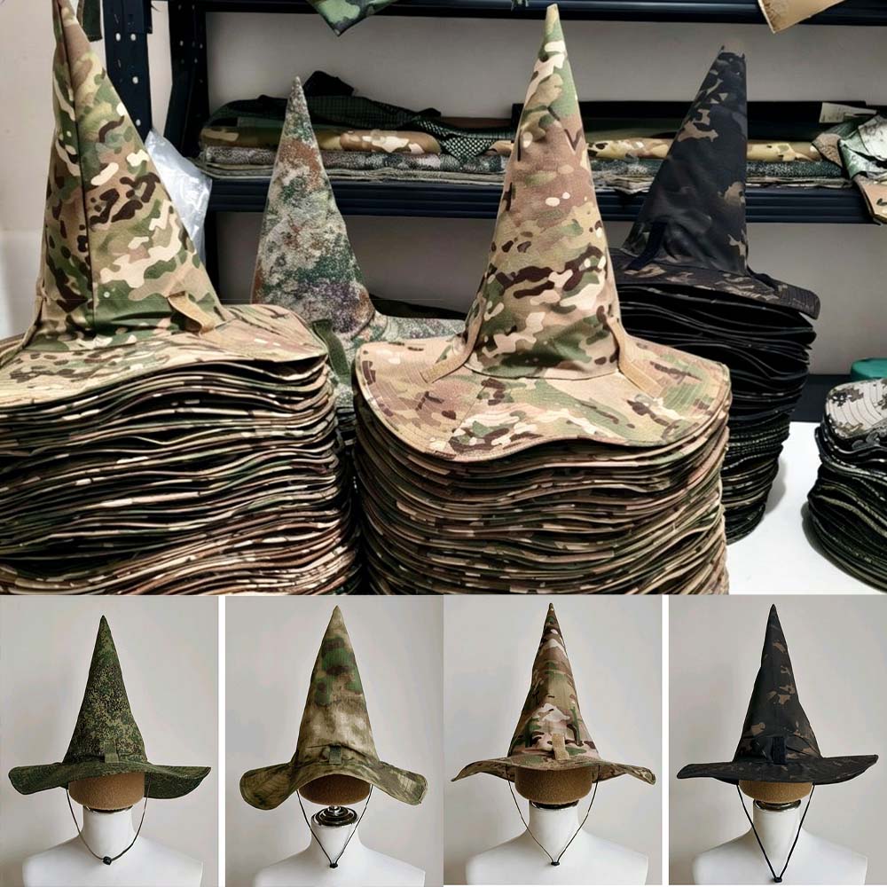Boonie Hat Tactical - หมวกแม่มดลายพราง หมวกบอนนี่สำหรับล่าสัตว์ หมวกปีกกว้างกันแดด สำหรับกิจกรรมกลางแจ้ง คอสเพลย์ ตกปลา