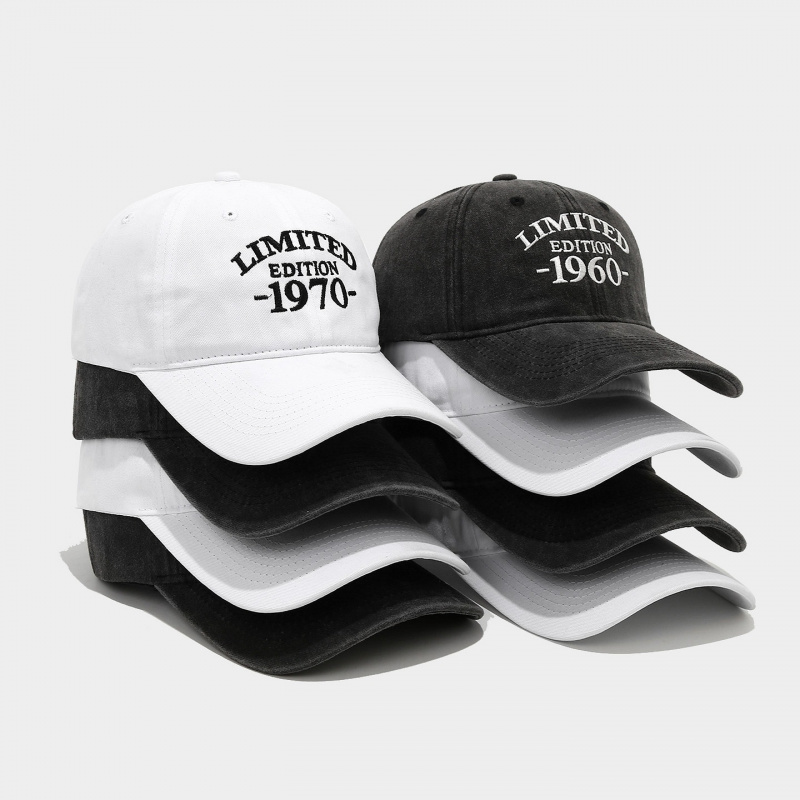 Dad Hat Cotton - หมวกเบสบอลผ้าฝ้ายวินเทจแบบปรับได้ รุ่นลิมิเต็ดอิดิชั่น ปี 1960 1970 ปักลาย