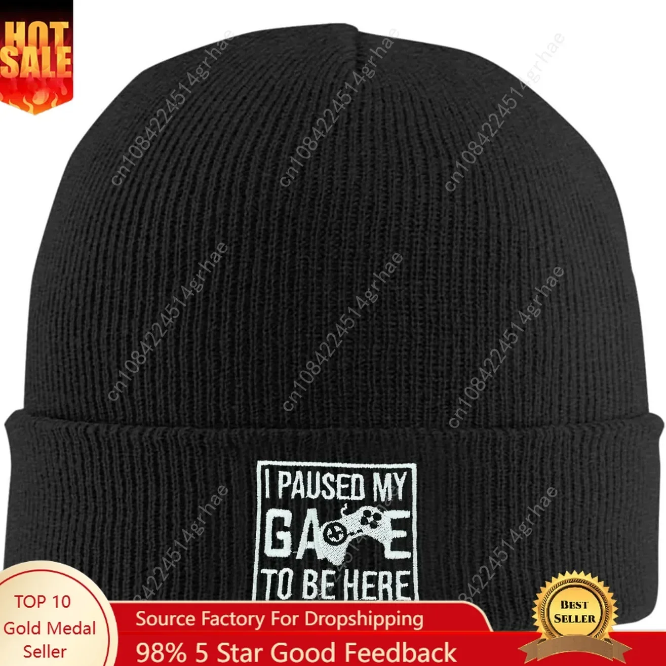 Beanie Cuffed Knit - หมวกบีนนี่ปักลายปลา หมวกไหมพรมอุ่นๆ สำหรับฤดูหนาว เหมาะสำหรับผู้หญิงและผู้ชาย