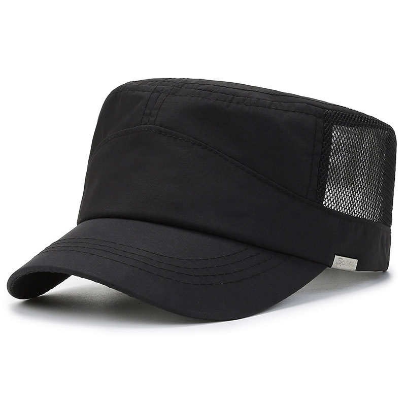 Snapback Hat Flat - ฤดูร้อนตาข่ายแบนด้านบนหมวกสำหรับชาย Breathable Quick Drying หมวกทรงทหารกีฬากลางแจ้ง Cadet