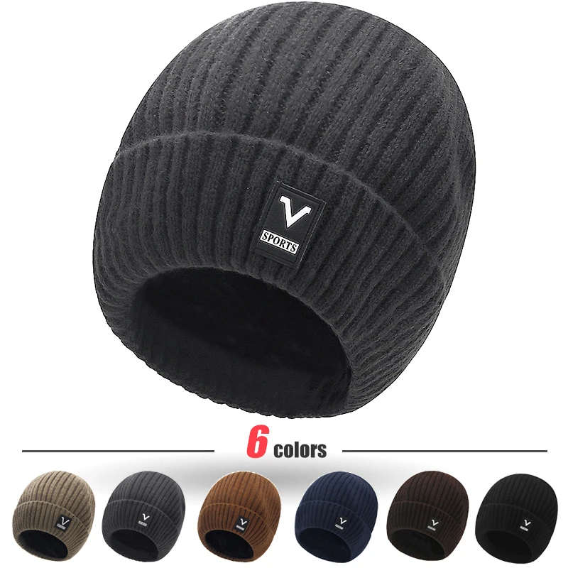 Beanie Cuffed Knit - หมวกผู้ชาย Slouchy ถักหมวกกะโหลกศีรษะถุงน่องอบอุ่นหมวก Guys ผู้หญิงลายฤดูหนาว Beanie