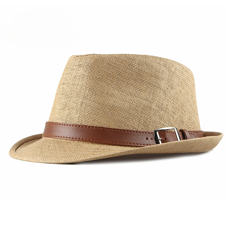 Fedora Hat Wool - ฤดูร้อนหมวกฟางชายเกาหลีแฟชั่นหมวกหญิง Sun Visor อังกฤษ Retro สุภาพบุรุษหมวกแจ๊ส