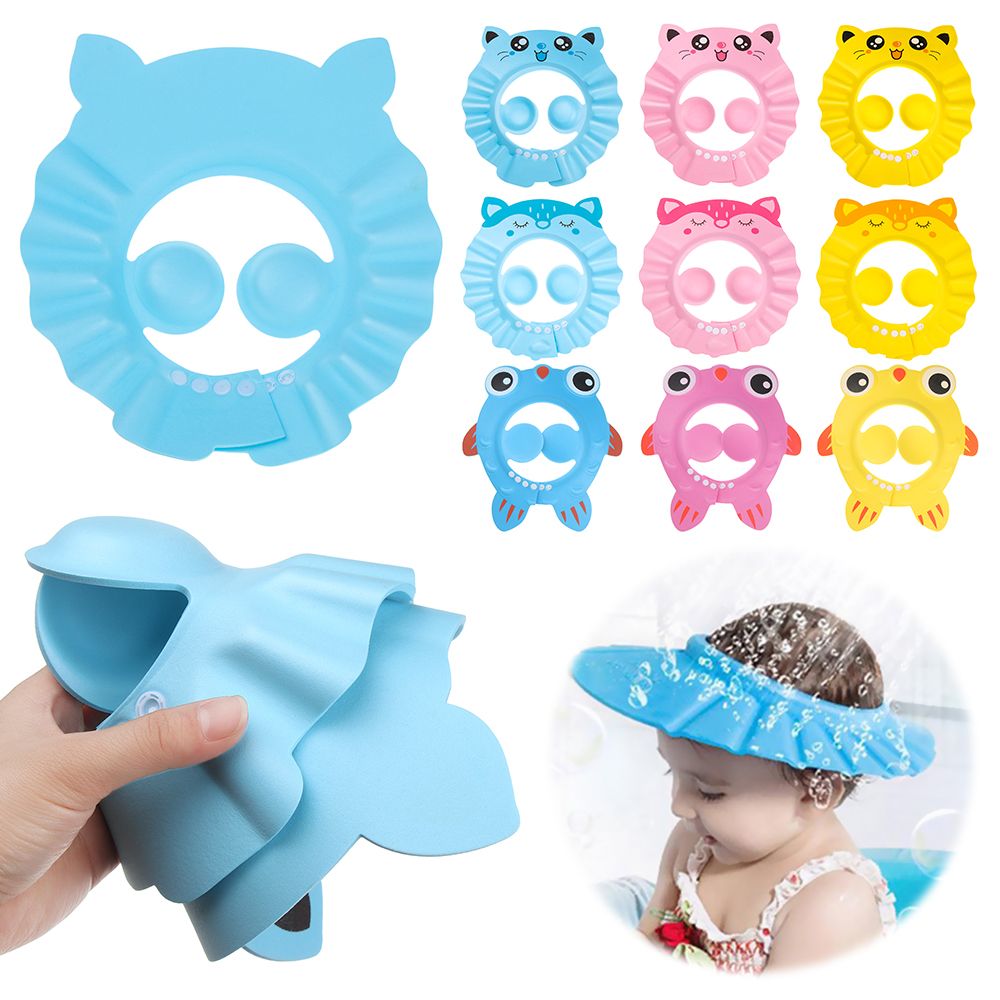 Swim Hat Silicone - หมวกป้องกันหูแชมพู pelindung Mata กันน้ำปรับได้หมวกอาบน้ำเด็ก