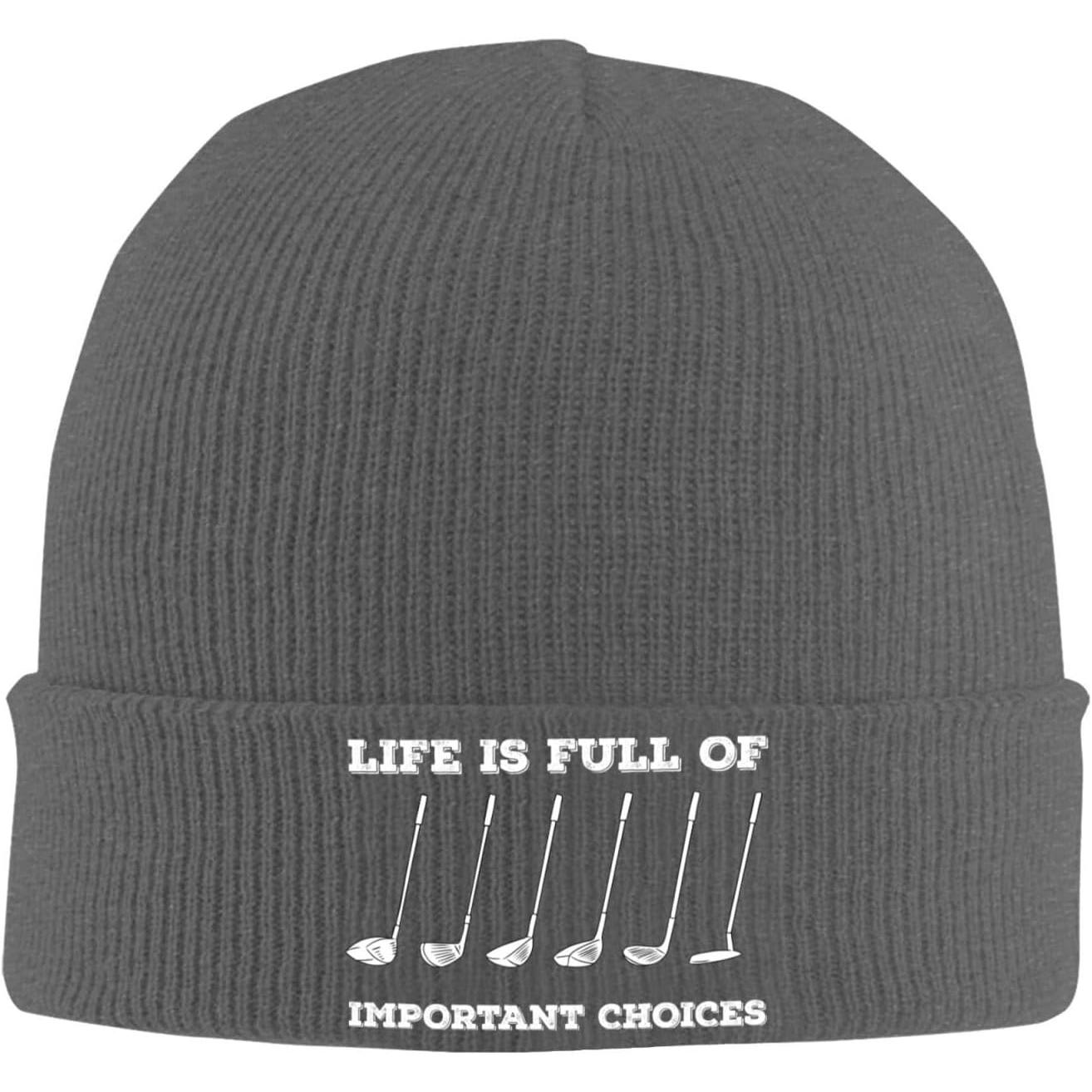 Beanie Cuffed Knit - ชีวิตเต็มไปด้วยทางเลือกที่สำคัญ หมวกบีนนี่สำหรับผู้ชายและผู้หญิง ฤดูหนาว หมวกไหมพรมนุ่ม อุ่น ขอบพับได้