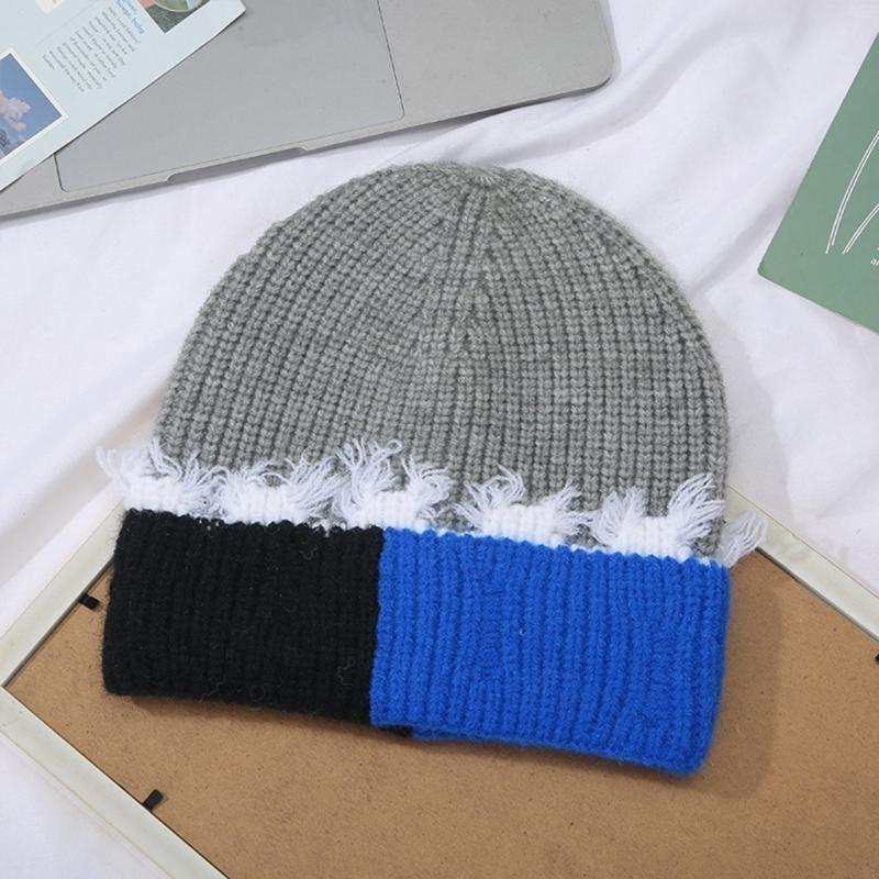 เวอร์ชั่นเกาหลีการจับคู่สีถักห - Beanie Cuffed Knit บทวิจารณ์และราคา