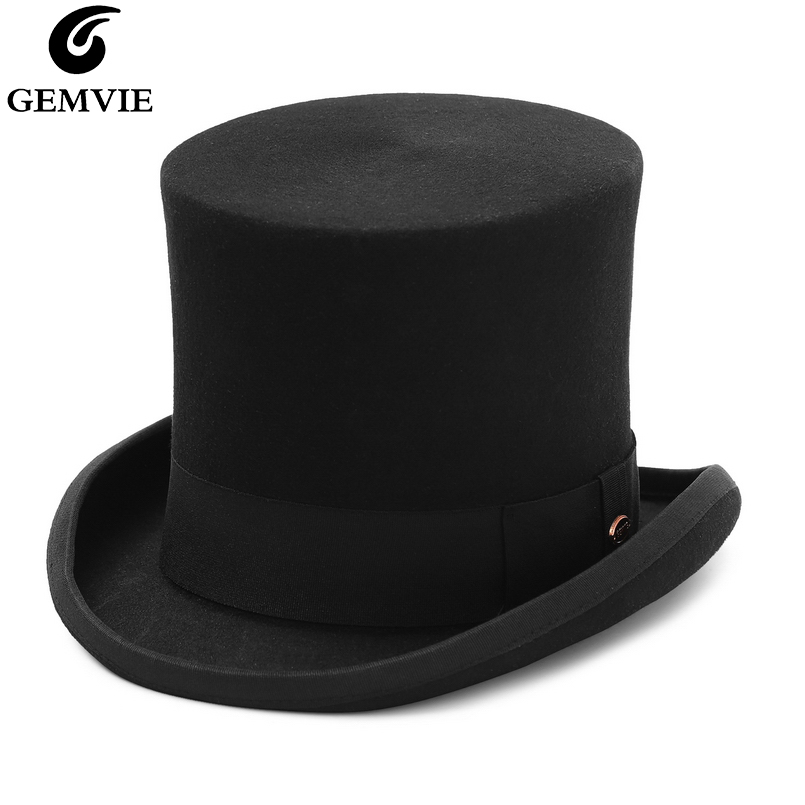 GEMVIE 17 ซม.100% ผ้าขนสัตว์ F - Fedora Hat Wool บทวิจารณ์และราคา