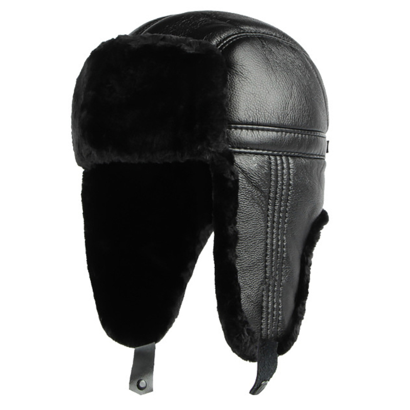 HT4002หนัง PU แบบใหม่หมวกรัสเซ - Winter Trapper Hat บทวิจารณ์และราคา