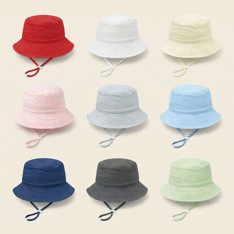 หมวกเด็กอ่อนผ้ามัสลิน หมวกกันแ - Bucket Hat Cotton บทวิจารณ์และราคา