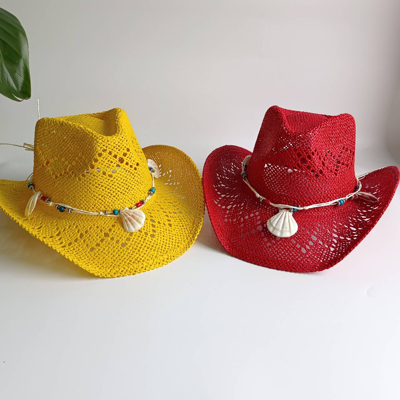 หมวกคาวบอยสีเหลืองสดใส หมวกฟาง - Cowboy Hat Straw บทวิจารณ์และราคา