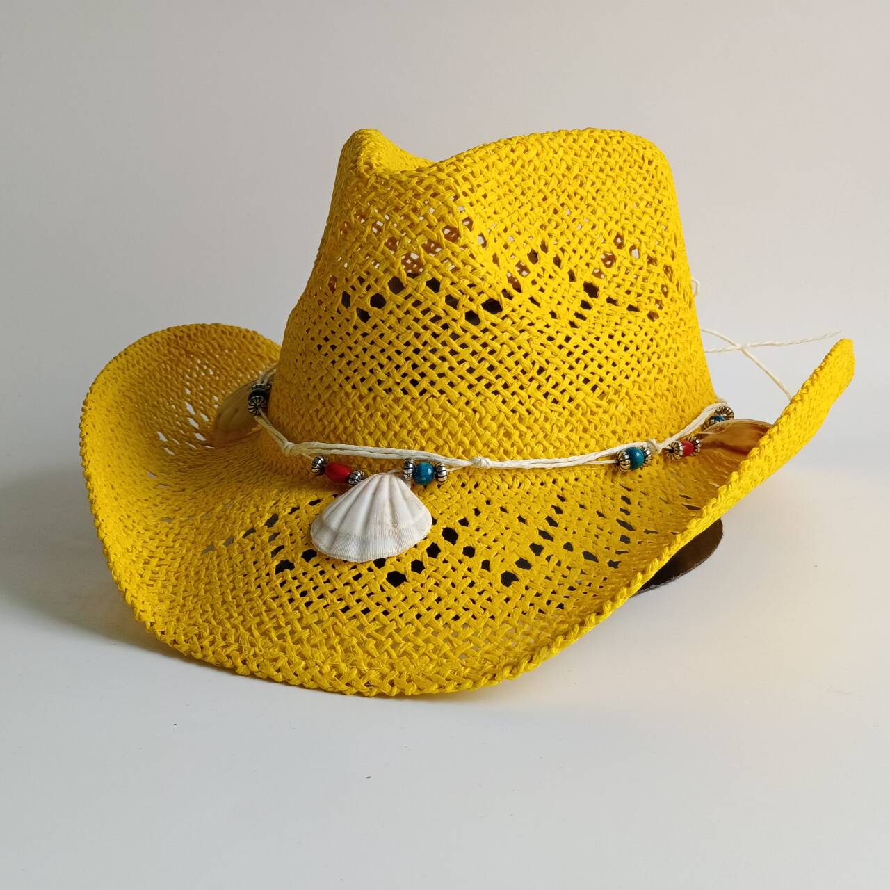 หมวกคาวบอยสีเหลืองสดใส หมวกฟาง - Cowboy Hat Straw บทวิจารณ์และราคา