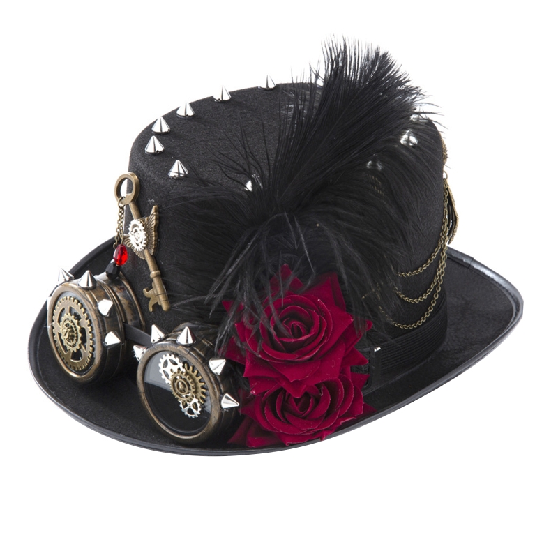 Y166 หมวก Steampunk วินเทจหมวก - Fedora Hat Wool บทวิจารณ์และราคา