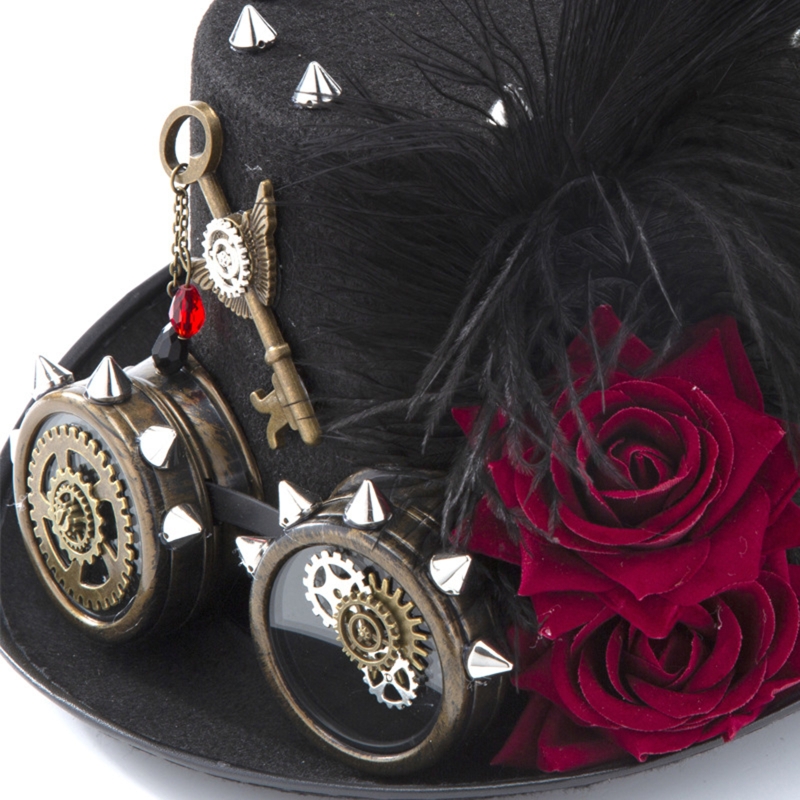 Y166 หมวก Steampunk วินเทจหมวก - Fedora Hat Wool บทวิจารณ์และราคา