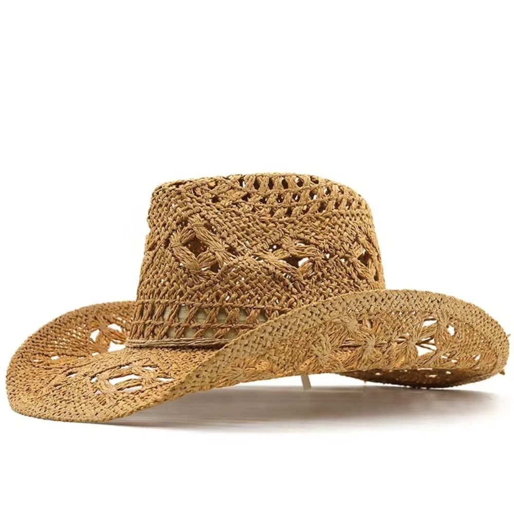 หมวกสานปีกกว้างสไตล์วินเทจ ทรง - Cowboy Hat Straw บทวิจารณ์และราคา