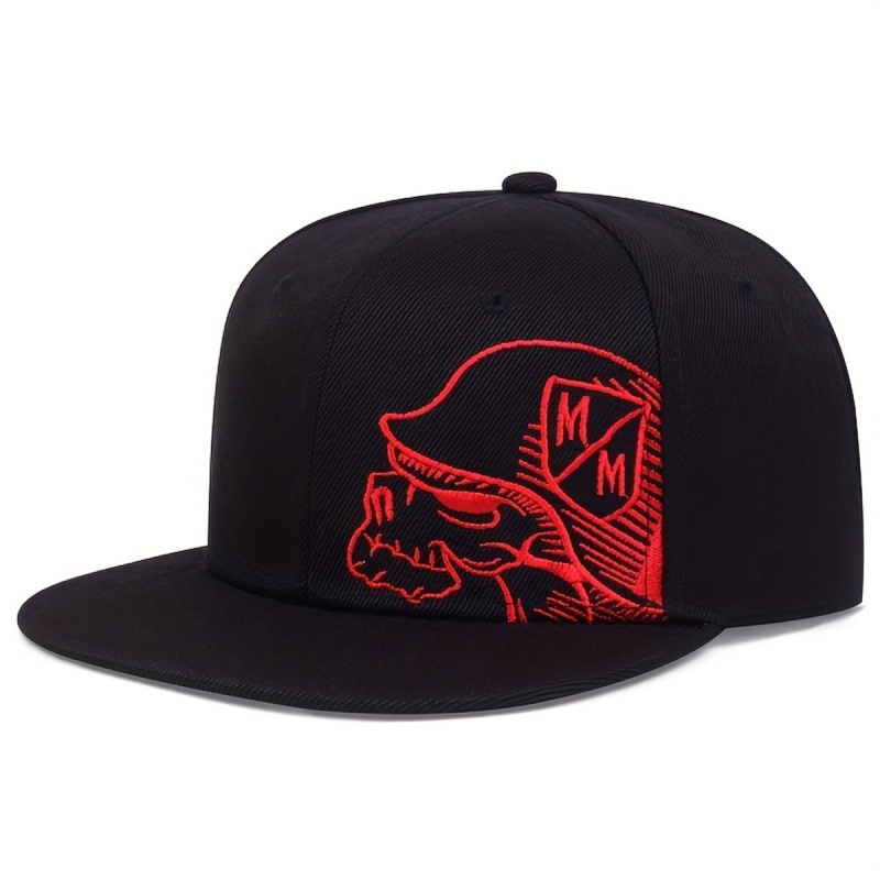 หมวกเบสบอลปักลายโครงกระดูกแบบ  - Snapback Hat Flat บทวิจารณ์และราคา