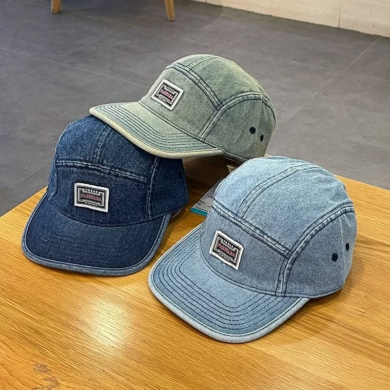 VintageแบนBrim Denimเบสบอลหมวก - Corduroy Cap 5 Panel บทวิจารณ์และราคา