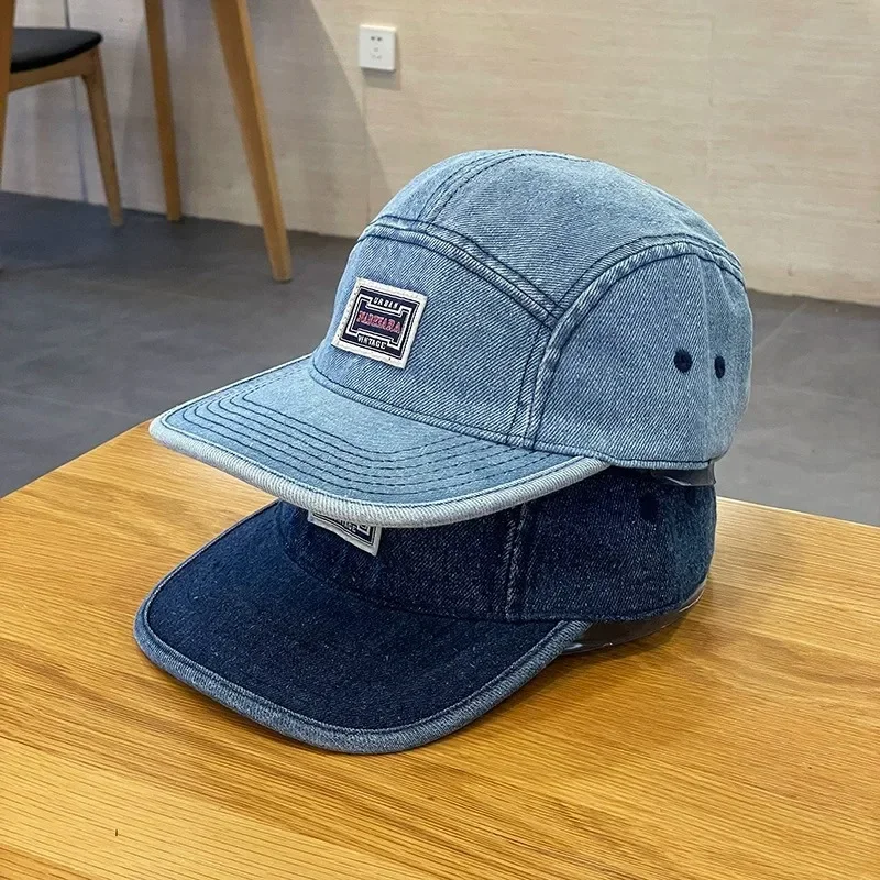 VintageแบนBrim Denimเบสบอลหมวก - Corduroy Cap 5 Panel บทวิจารณ์และราคา