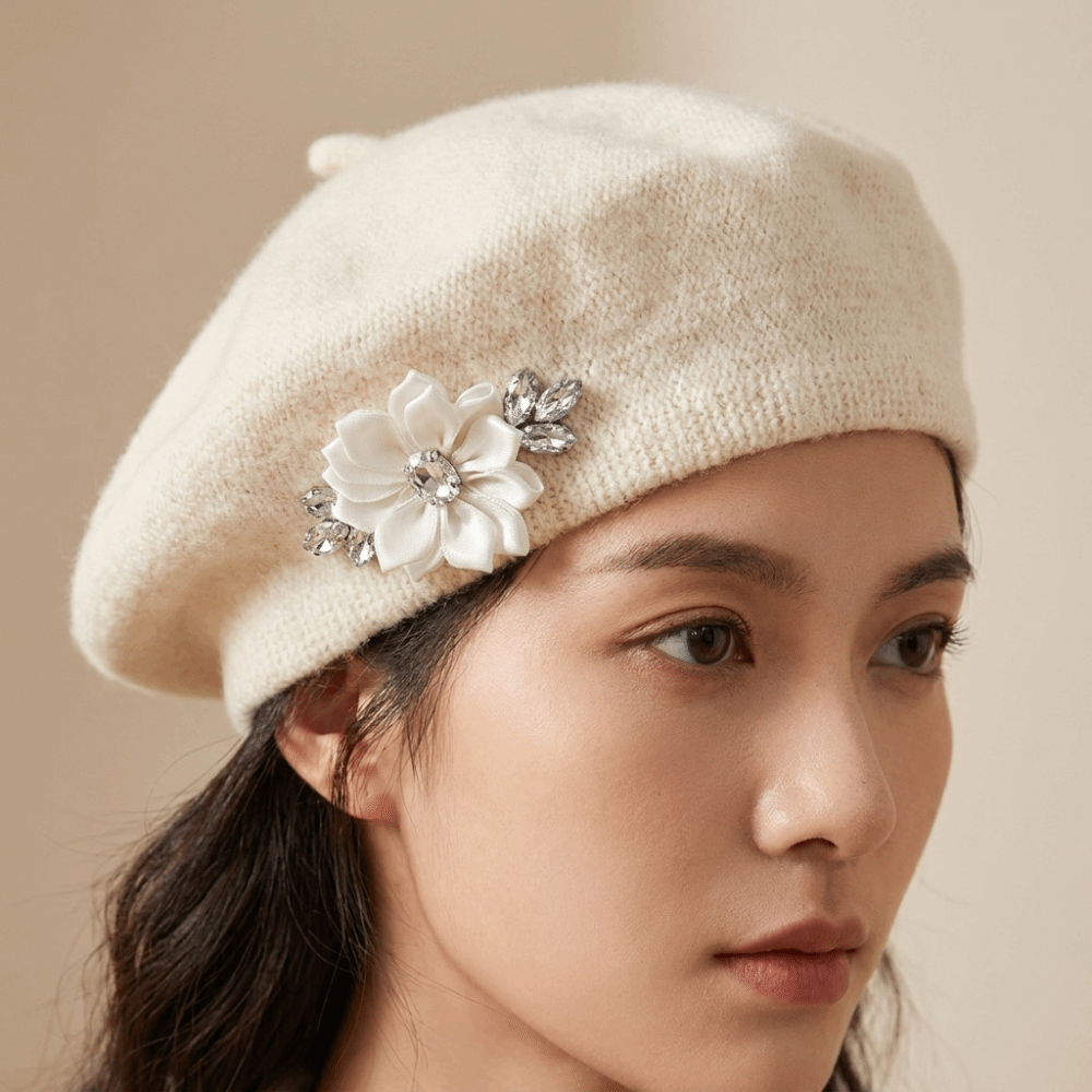 หมวกเบเร่ต์ขนสัตว์สีพื้นหวานๆ  - Beret French Wool บทวิจารณ์และราคา