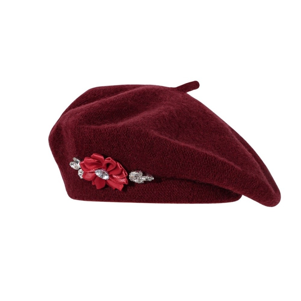 หมวกเบเร่ต์ขนสัตว์สีพื้นหวานๆ  - Beret French Wool บทวิจารณ์และราคา