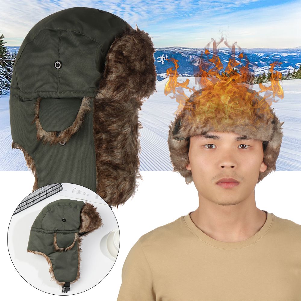 หมวกกันหนาวแบบมีที่ปิดหู หมวกส - Trapper Hat Ear Flap บทวิจารณ์และราคา