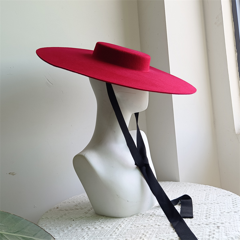 หมวกเฟโดร่าทรงแบนสีดำสำหรับผู้ - Fedora Hat Wool บทวิจารณ์และราคา