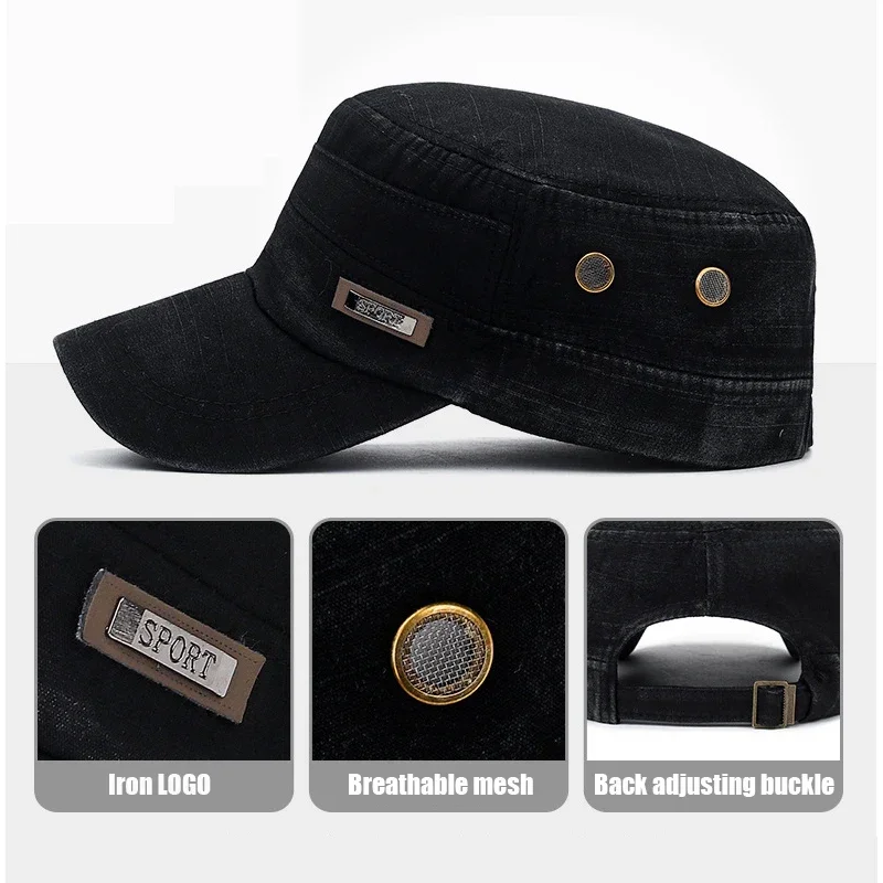 ทหารนายร้อยแบนหมวกแฟชั่นเสื้อผ - Snapback Hat Flat บทวิจารณ์และราคา