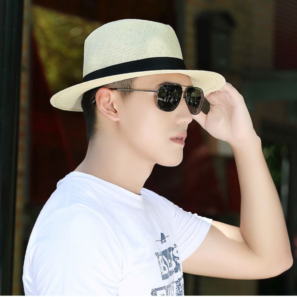 หมวกฟางผู้ชายสไตล์วินเทจ ป้องก - Cowboy Hat Straw บทวิจารณ์และราคา