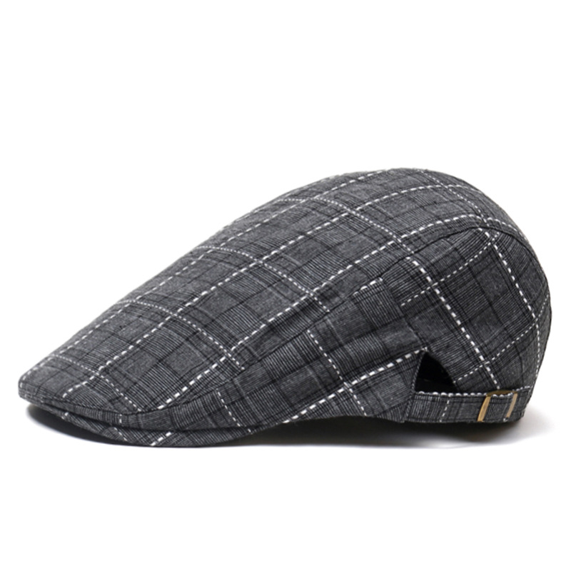 หมวกเบเร่ต์ลายสก็อตผ้าฝ้ายแบบย - Newsboy Cap Ivy บทวิจารณ์และราคา