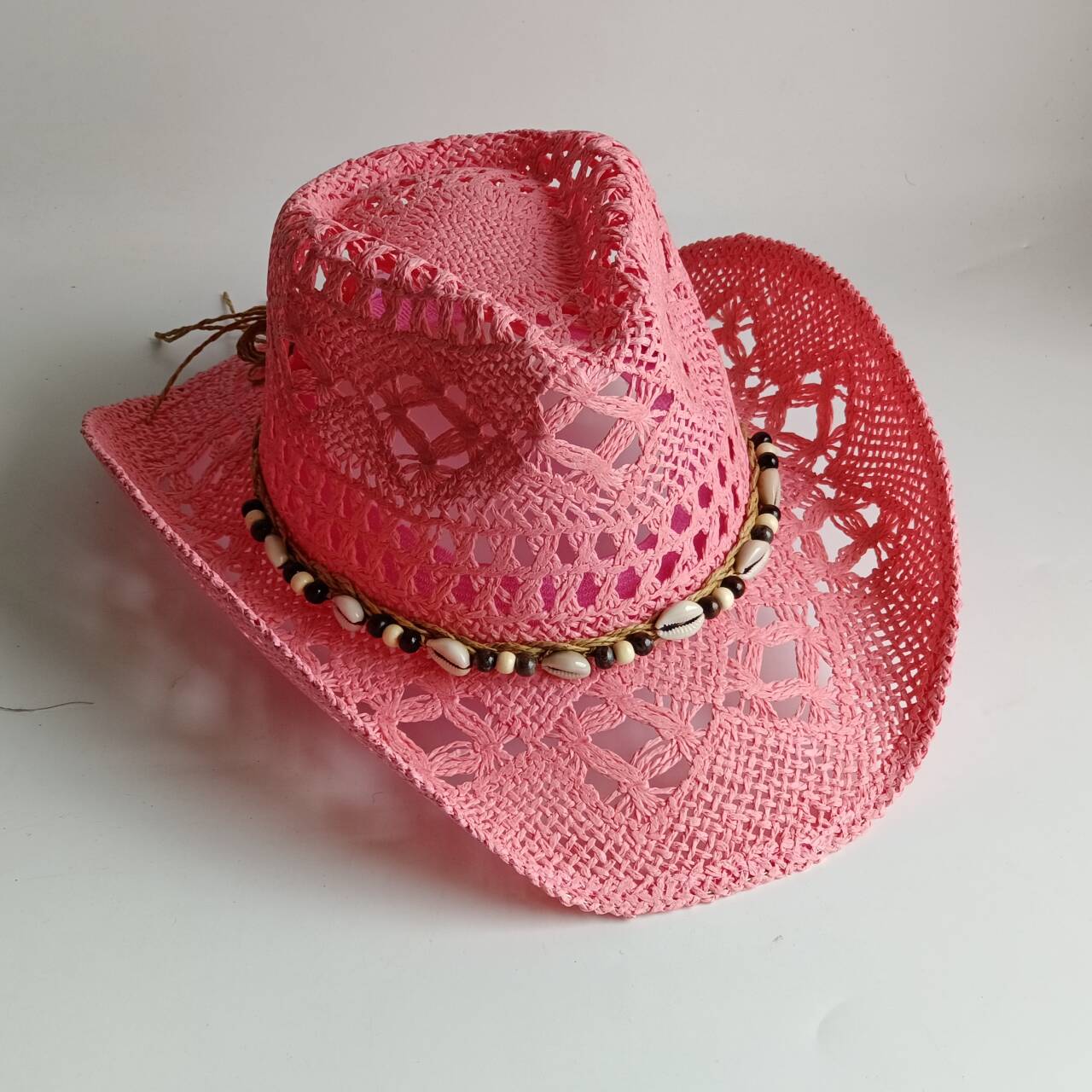 หมวกคาวบอยสีชมพู หมวกฟางคาวบอย - Cowboy Hat Straw บทวิจารณ์และราคา