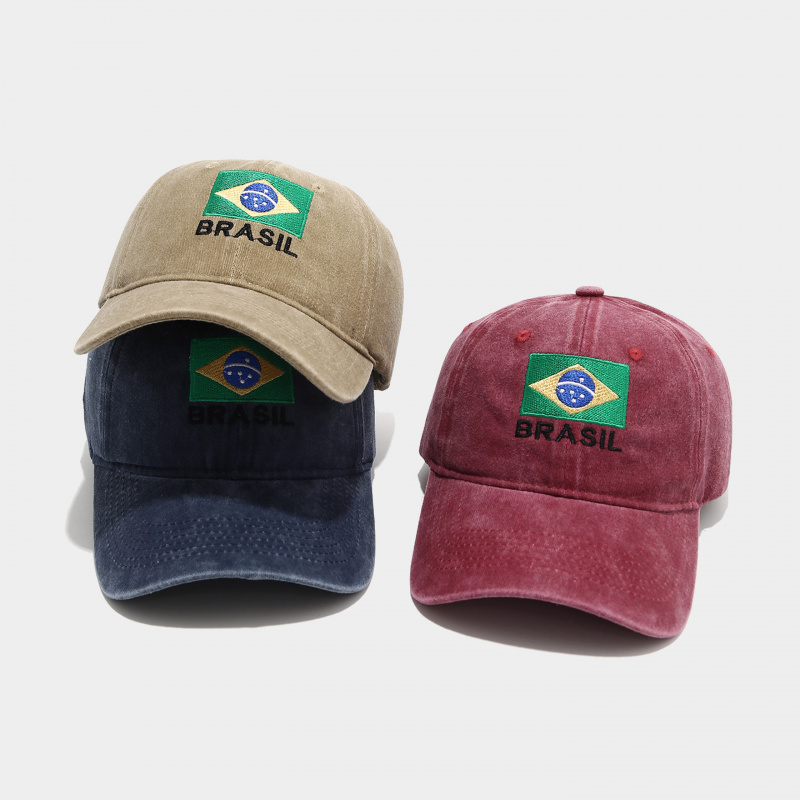 หมวกเบสบอลผ้าฝ้ายปักลายธงชาติบ - Dad Hat Cotton บทวิจารณ์และราคา